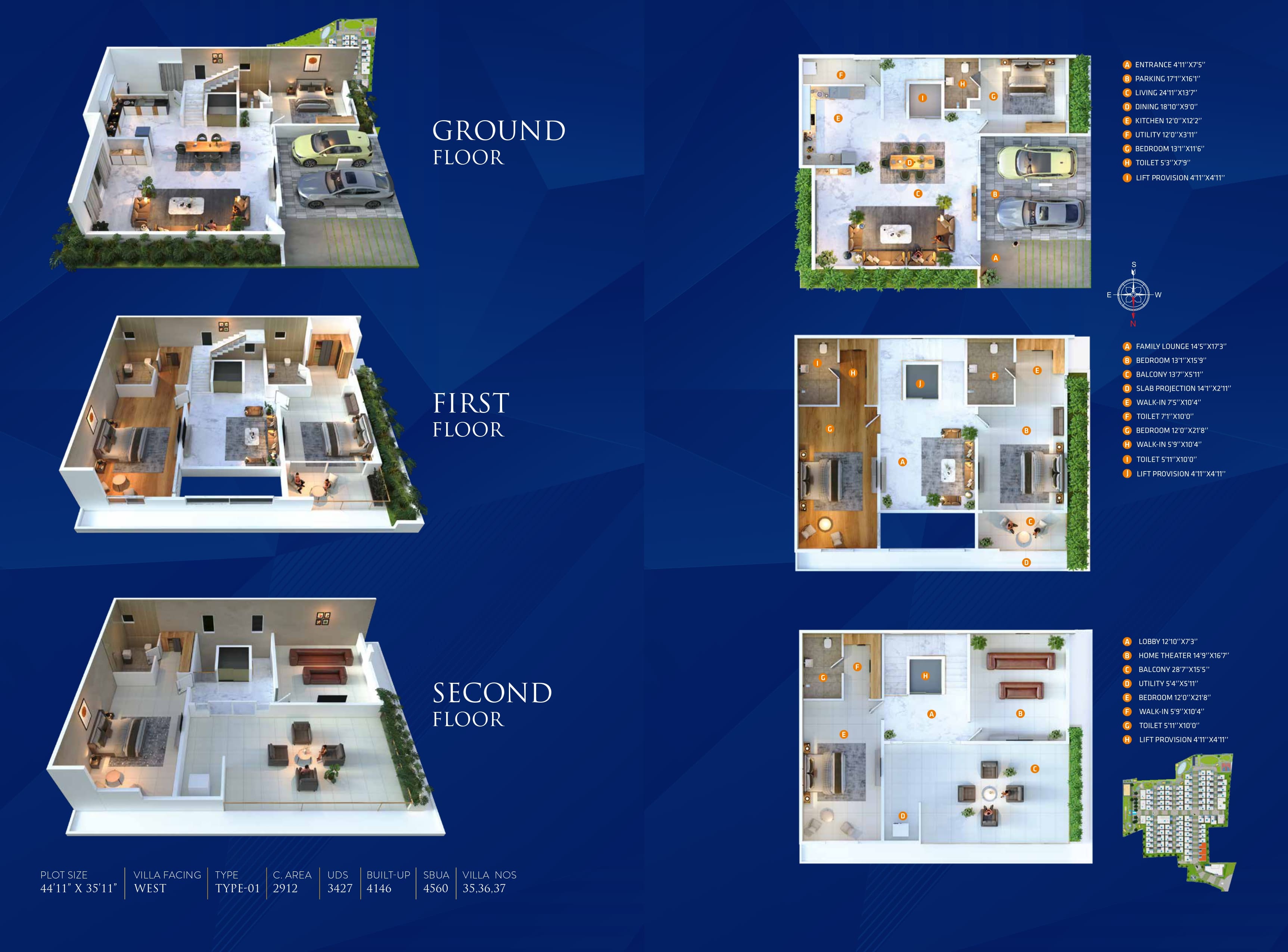 4 BHK Floor Plan